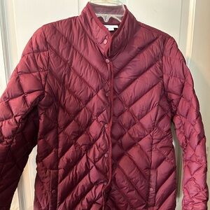 JJill Women's Quilted Burgundy Jacket Size Small Petite